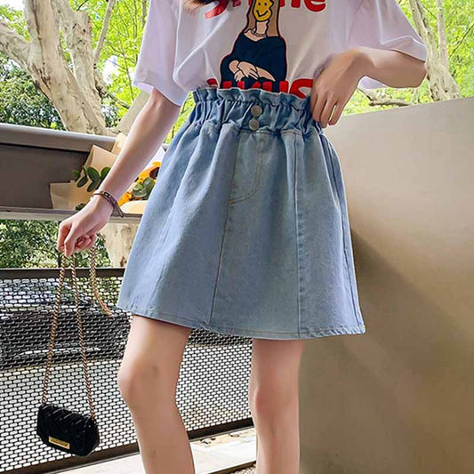 Kids Toddler Big Girls Fashion Casual Versatile Denim Skirt