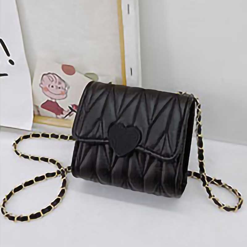 Kids Fashion Chic Quilted Heart Crossbody Bag
