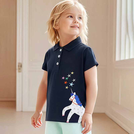 Kids Toddler Boys Casual Cartoon Short Sleeve Lapel POLO Shirt